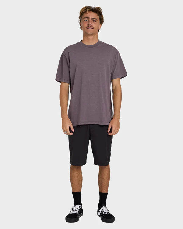 BILLABONG MENS PREMIUM WAVE WASH T SHIRT STEEL PURPLE SURF TEE