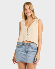 BILLABONG NEED NOW KNIT TANK TOP WHITE CAP