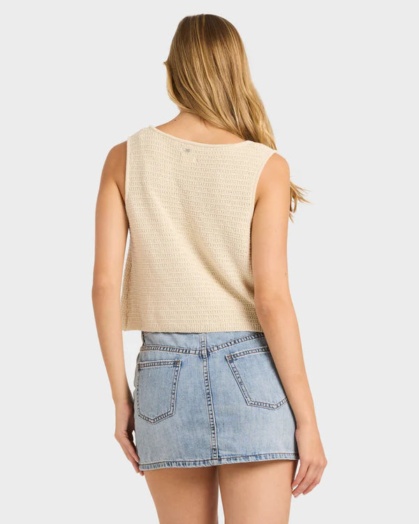 BILLABONG NEED NOW KNIT TANK TOP WHITE CAP