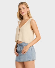 BILLABONG NEED NOW KNIT TANK TOP WHITE CAP