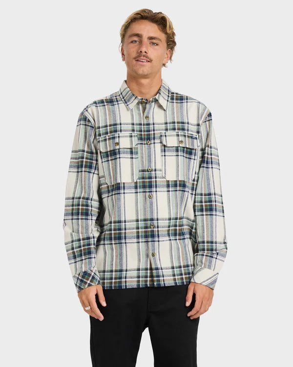 BILLABONG OFFSHORE LONG SLEEVE FLANNEL SHIRT OATMEAL