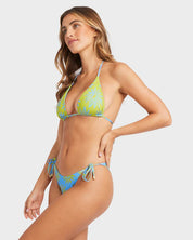 BILLABONG OLE SOLEIL REVERSIBLE WOMENS TIE SIDE HIKE BIKINI BOTTOM TIDAL BLUE
