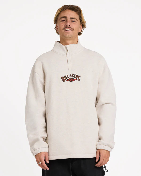 BILLABONG OTIS KING PRAWN QUARTER ZIP FLEECE PULLOVER