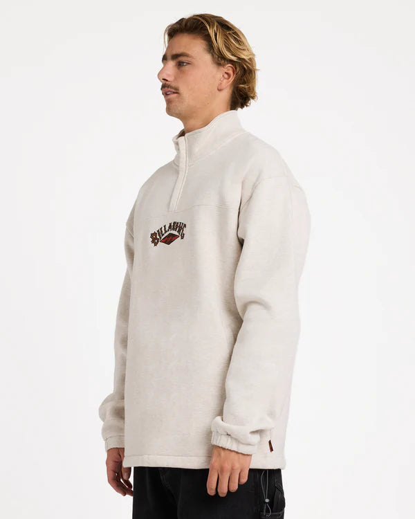 BILLABONG OTIS KING PRAWN QUARTER ZIP FLEECE PULLOVER