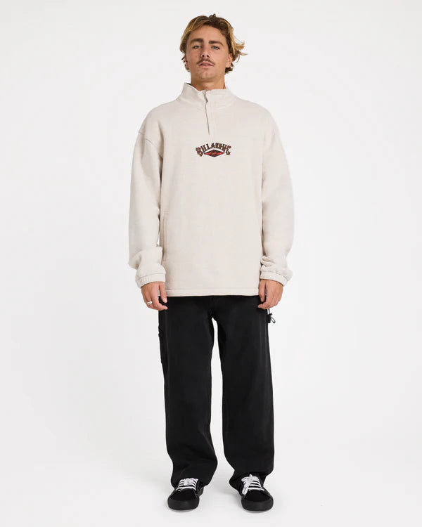 BILLABONG OTIS KING PRAWN QUARTER ZIP FLEECE PULLOVER
