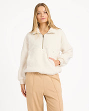 BILLABONG RISING TIDES HALF ZIP FLEECE PULLOVER – SALT CRYSTAL