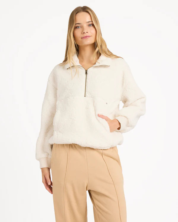 BILLABONG RISING TIDES HALF ZIP FLEECE PULLOVER – SALT CRYSTAL