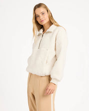 BILLABONG RISING TIDES HALF ZIP FLEECE PULLOVER – SALT CRYSTAL