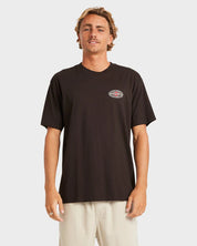BILLABONG ROTOR DIAMOND REGULAR T-SHIRT – MENS SURF LOGO TEE IN BLACK RED