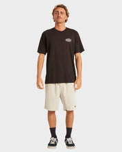 BILLABONG ROTOR DIAMOND REGULAR T-SHIRT – MENS SURF LOGO TEE IN BLACK RED