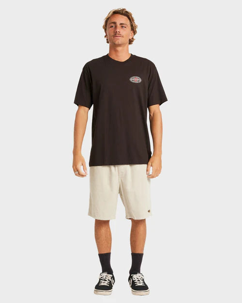 BILLABONG ROTOR DIAMOND REGULAR T-SHIRT – MENS SURF LOGO TEE IN BLACK RED