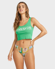 BILLABONG SEASHELL SUNLIGHT WOMENS TANK TOP KELLY GREEN SUMMER CROPPED SINGLET