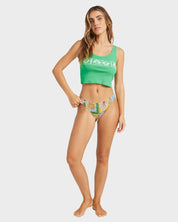 BILLABONG SEASHELL SUNLIGHT WOMENS TANK TOP KELLY GREEN SUMMER CROPPED SINGLET