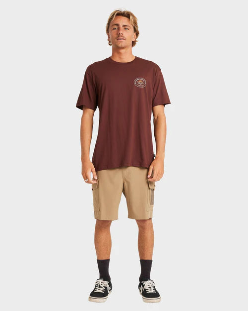 BILLABONG SIERRAS A DIV MENS T SHIRT PREMIUM SURF GRAPHIC TEE WINE
