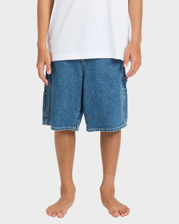 BILLABONG SPEC 73 BAD DOG DENIM SHORTS MENS SURF STREETWEAR JEAN SHORTS OCEAN WASH