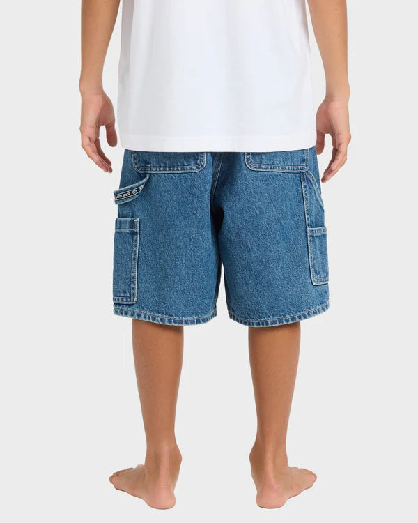 BILLABONG SPEC 73 BAD DOG DENIM SHORTS MENS SURF STREETWEAR JEAN SHORTS OCEAN WASH