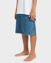 BILLABONG SPEC 73 BAD DOG DENIM SHORTS MENS SURF STREETWEAR JEAN SHORTS OCEAN WASH