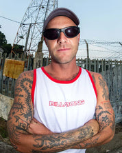 BILLABONG SPEC TIPPER TANK TOP – MENS SURF GRAPHIC SINGLET WHITE