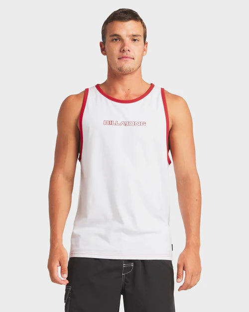 BILLABONG SPEC TIPPER TANK TOP – MENS SURF GRAPHIC SINGLET WHITE