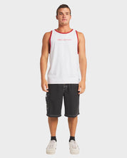 BILLABONG SPEC TIPPER TANK TOP – MENS SURF GRAPHIC SINGLET WHITE