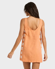BILLABONG SUN STAMP MINI DRESS TANGERINE