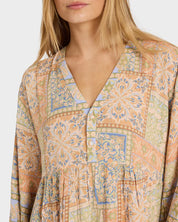BILLABONG TAKE IT BACK LA MER MINI DRESS TWILIGHT BLUE