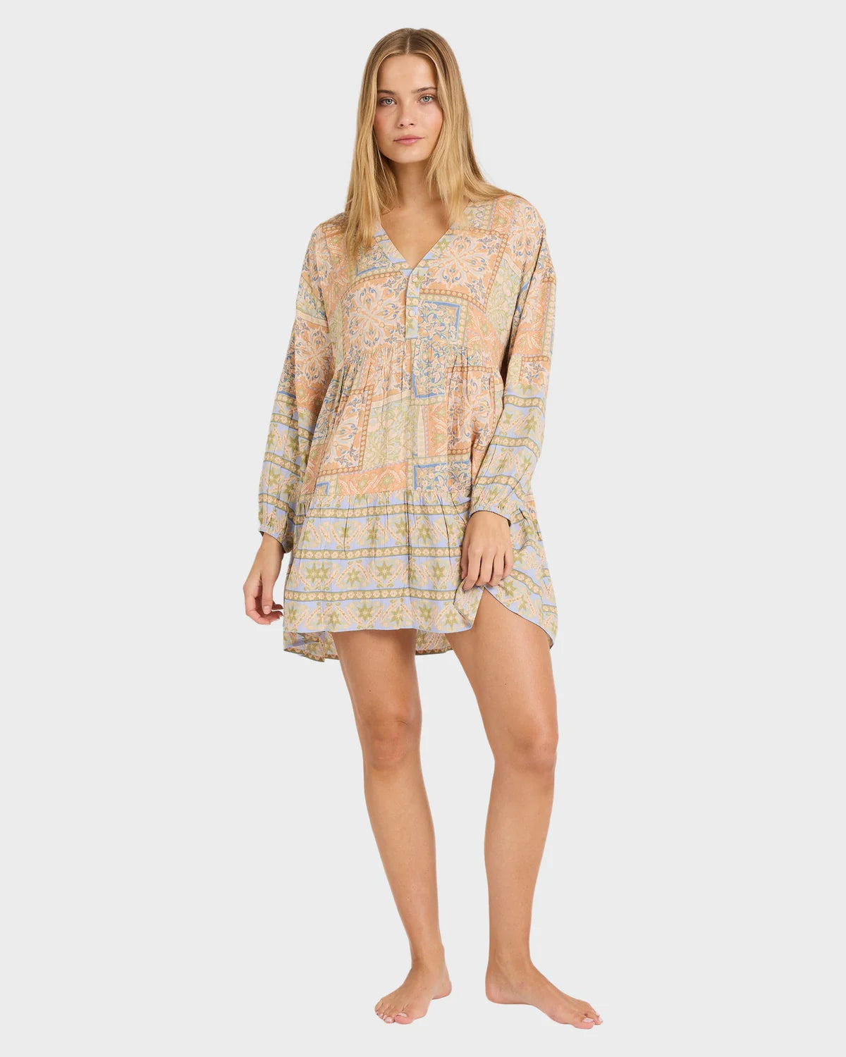 BILLABONG TAKE IT BACK LA MER MINI DRESS TWILIGHT BLUE