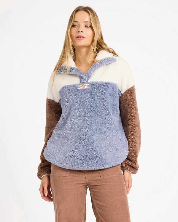 BILLABONG VIBES BACK SNAP UP FLEECE PULLOVER – LOW TIDE