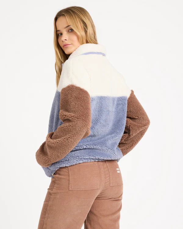 BILLABONG VIBES BACK SNAP UP FLEECE PULLOVER – LOW TIDE