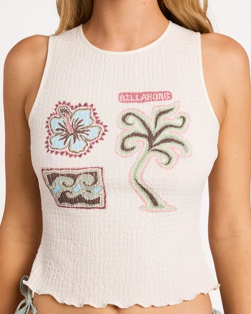 BILLABONG WOMENS BEACH BLISS TANK TOP – SALT CRYSTAL