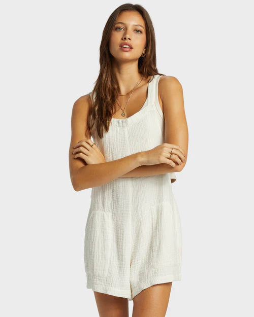 BILLABONG WOMENS BEACH CRUSH OVERALLS (SALT CRYSTAL)