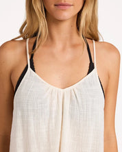 BILLABONG WOMENS BEACH VIBES COVER-UP MINI DRESS – SALT CRYSTAL