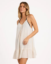 BILLABONG WOMENS BEACH VIBES COVER-UP MINI DRESS – SALT CRYSTAL
