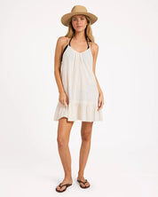 BILLABONG WOMENS BEACH VIBES COVER-UP MINI DRESS – SALT CRYSTAL