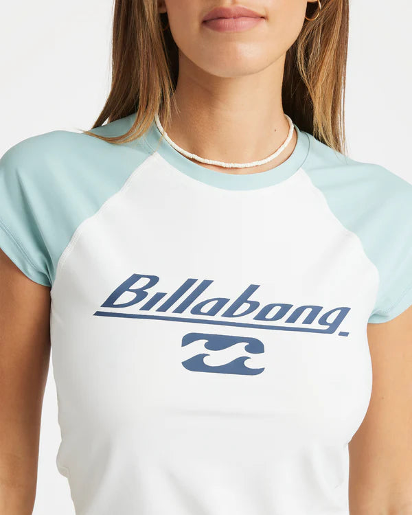 BILLABONG WOMENS BILLA LEGIT RASH VEST UPF50+ LONG SLEEVE SURF TOP WHITE
