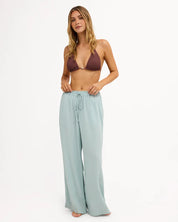 BILLABONG WOMENS CALAIS DRAWSTRING COVER-UP PANTS – BLUE LIGHT