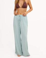 BILLABONG WOMENS CALAIS DRAWSTRING COVER-UP PANTS – BLUE LIGHT