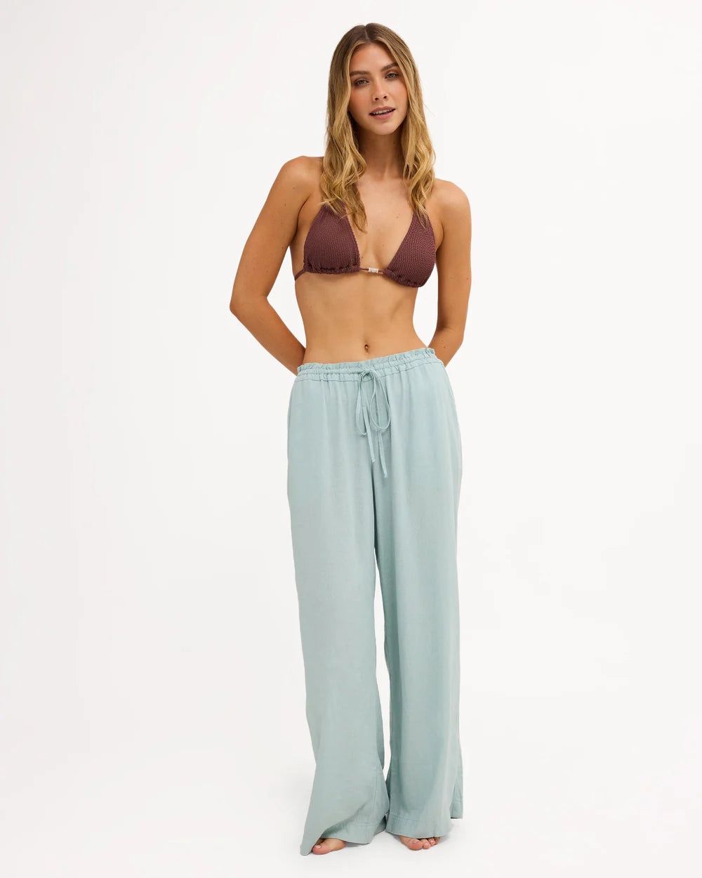 BILLABONG WOMENS CALAIS DRAWSTRING COVER-UP PANTS – BLUE LIGHT