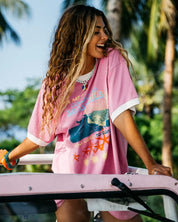 BILLABONG WOMENS COASTAL ADVENTURES T-SHIRT – PARTY PINK