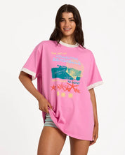 BILLABONG WOMENS COASTAL ADVENTURES T-SHIRT – PARTY PINK