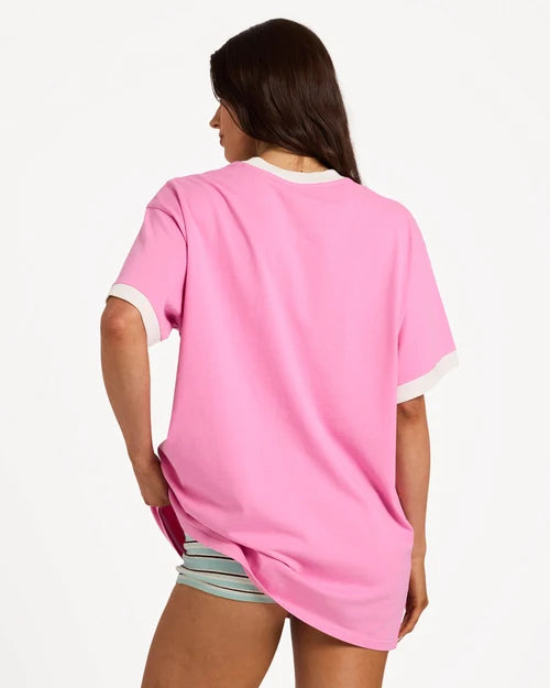 BILLABONG WOMENS COASTAL ADVENTURES T-SHIRT – PARTY PINK