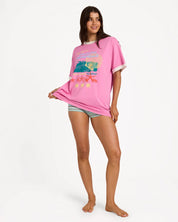 BILLABONG WOMENS COASTAL ADVENTURES T-SHIRT – PARTY PINK