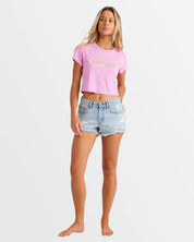 BILLABONG WOMENS DRIFT AWAY DENIM SHORTS SURFSIDE COASTAL SUMMER STYLE