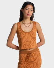 BILLABONG WOMENS EMBERS KNIT TANK TOP TANGERINE COASTAL SUMMER TOP