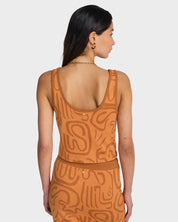 BILLABONG WOMENS EMBERS KNIT TANK TOP TANGERINE COASTAL SUMMER TOP