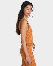 BILLABONG WOMENS EMBERS KNIT TANK TOP TANGERINE COASTAL SUMMER TOP