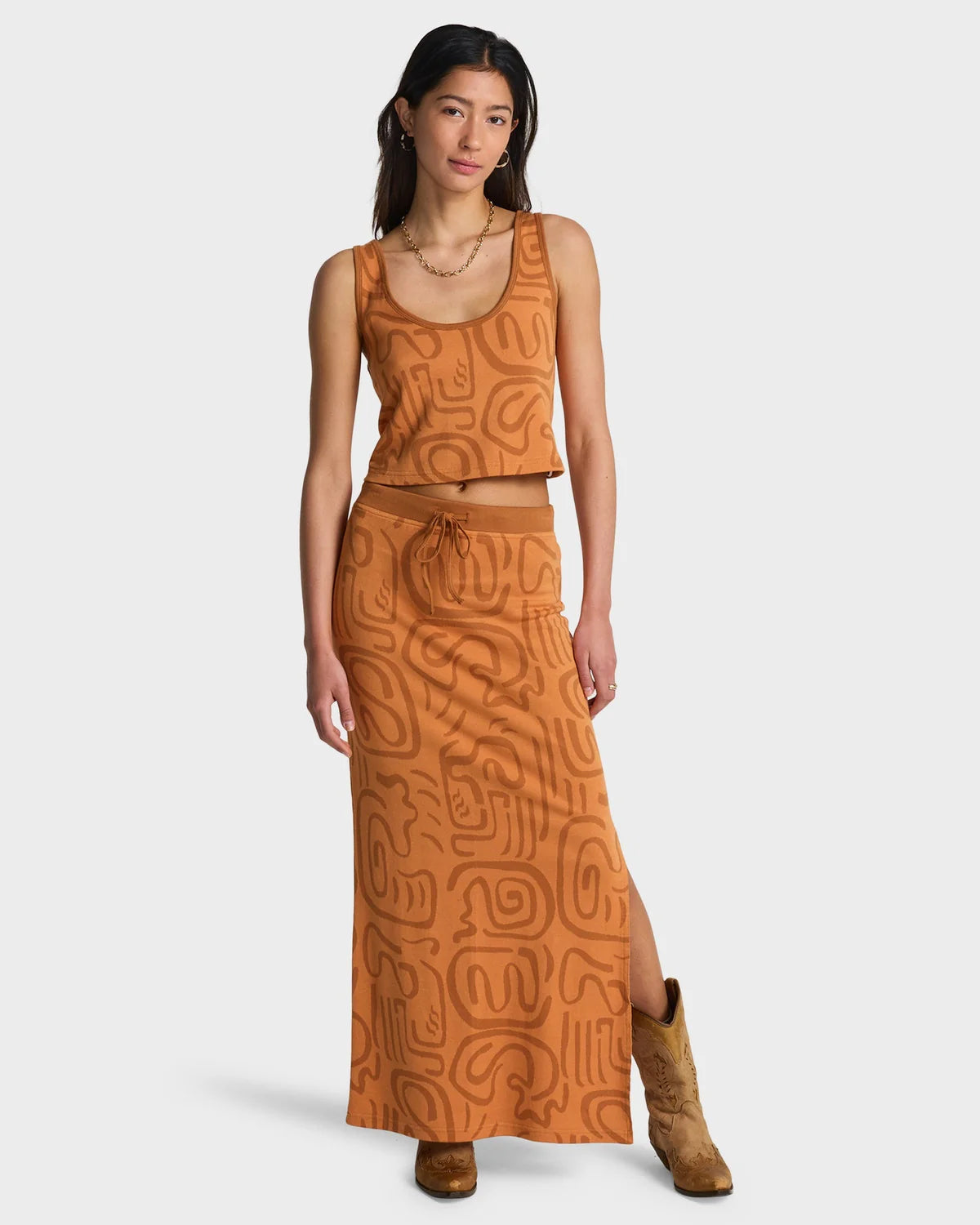 BILLABONG WOMENS EMBERS KNIT TANK TOP TANGERINE COASTAL SUMMER TOP