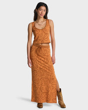 BILLABONG WOMENS EMBERS KNIT TANK TOP TANGERINE COASTAL SUMMER TOP