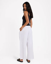 BILLABONG WOMENS FOLLOW ME ELASTIC WAIST PANTS – WHITE