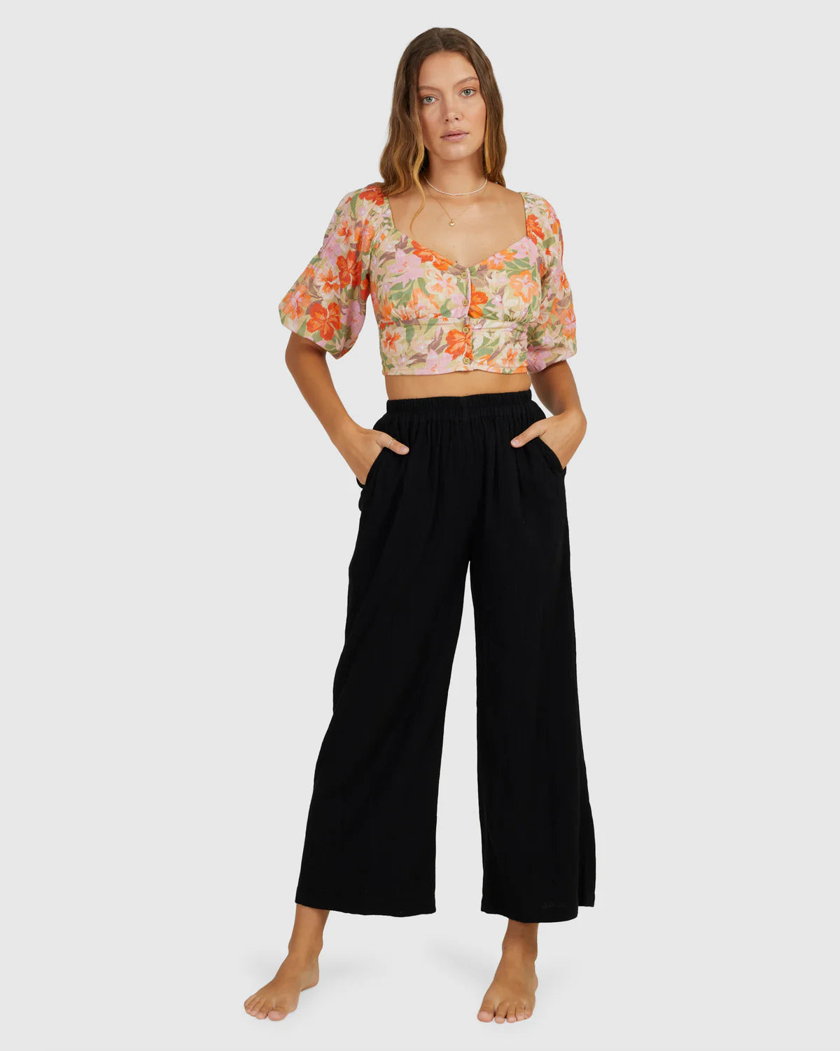 BILLABONG WOMENS FOLLOW ME PANTS (BLACK)